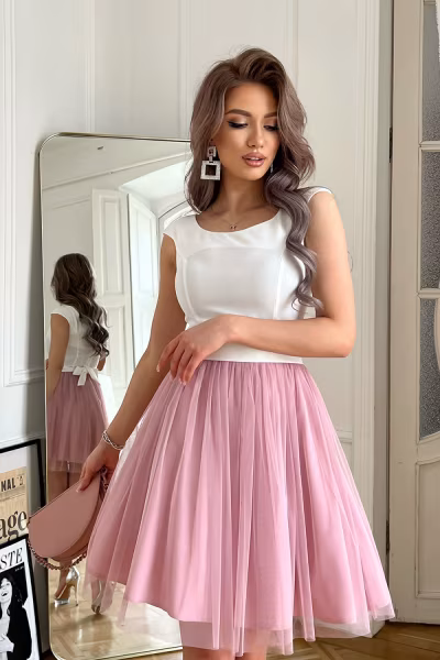 Sukienka Model 283-36 Ecru/Dirty_Pink - Bicotone — zdjęcie 2