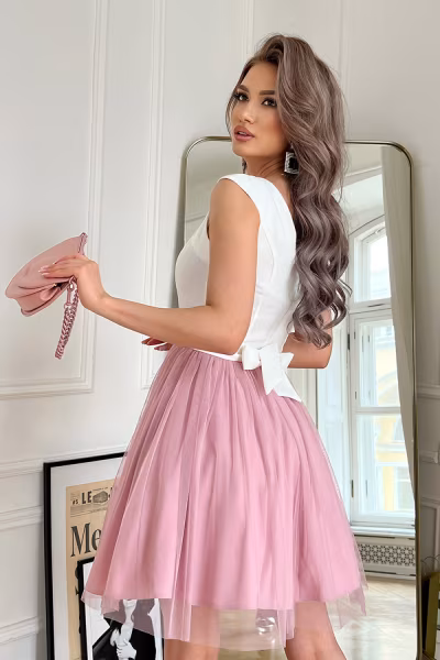 Sukienka Model 283-36 Ecru/Dirty_Pink - Bicotone — zdjęcie 3