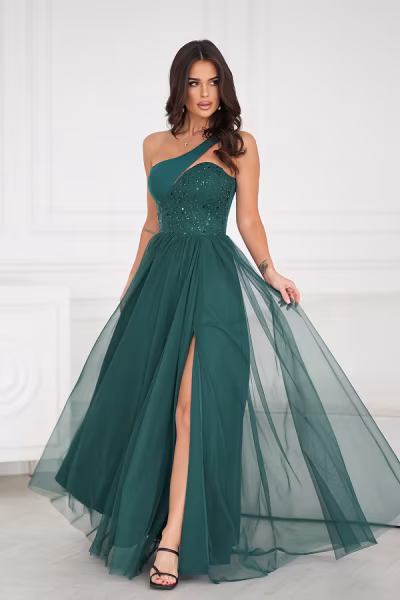 Sukienka Model 323-13 Bottle Green - Bicotone — zdjęcie 1