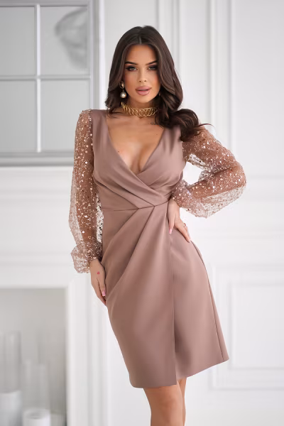 Sukienka Model 324-21 Camel - Bicotone — zdjęcie 1