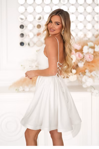 Sukienka Model 340-04 Ecru - Bicotone — zdjęcie 3
