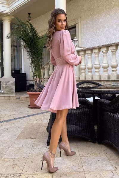 Sukienka Model 295-20 Dirty Pink - Bicotone — zdjęcie 3