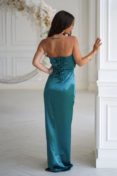 Sukienka Model 335-13 Bottle Green - Bicotone — zdjęcie 3