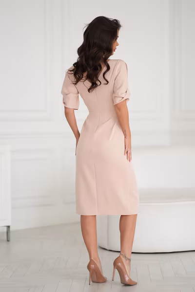 Sukienka Model 327-21 Beige - Bicotone — zdjęcie 3