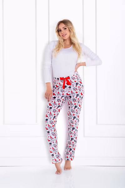 Piżama Damska Model Magic Moments 223806 White/Red - Momenti Per Me — zdjęcie 1