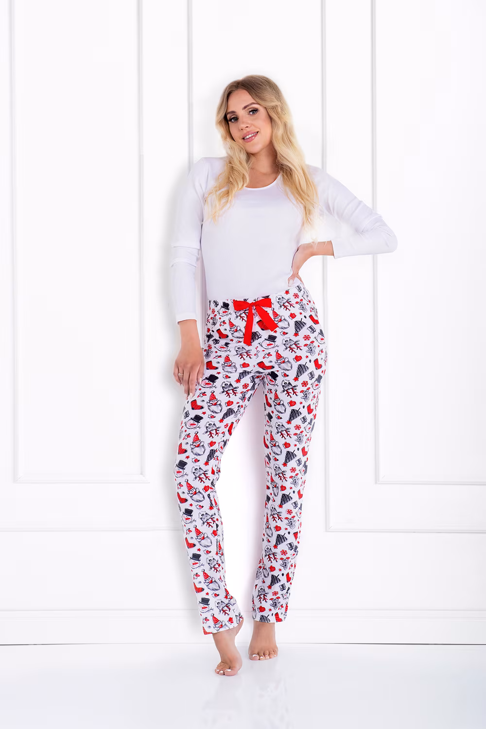 Piżama Damska Model Magic Moments 223806 White/Red - Momenti Per Me