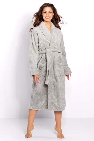 Szlafrok Damski Model Lauren 223341 Grey - Momenti Per Me — zdjęcie 1