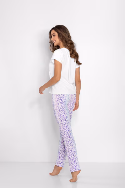 Piżama Damska Model Coco 223809 White/Lila - Momenti Per Me — zdjęcie 2