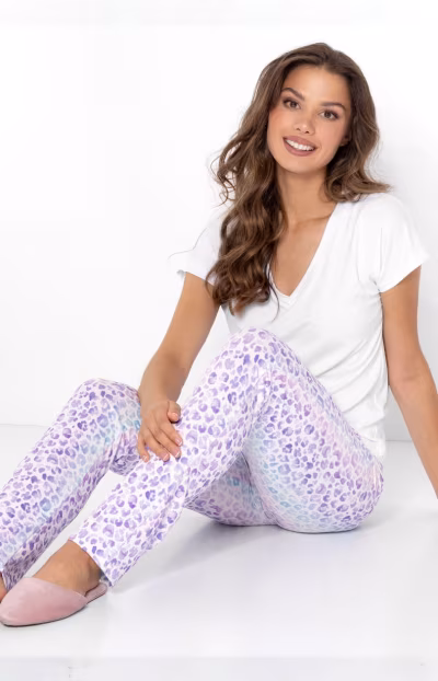 Piżama Damska Model Coco 223809 White/Lila - Momenti Per Me — zdjęcie 3