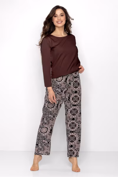 Piżama Damska Model Boho Cafe 194877 Brown - Momenti Per Me — zdjęcie 1