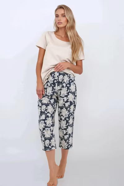 Piżama Damska Model Navy Charm 223851 Navy - Momenti Per Me — zdjęcie 3