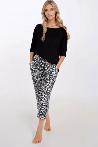 Piżama Damska Model Noir Grace 223539 Black - Momenti Per Me — zdjęcie 1