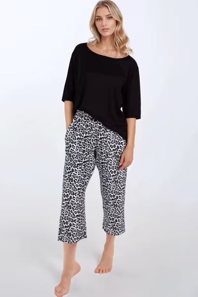 Piżama Damska Model Noir Grace 223539 Black - Momenti Per Me — zdjęcie 2
