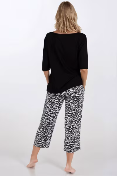 Piżama Damska Model Noir Grace 223539 Black - Momenti Per Me — zdjęcie 3