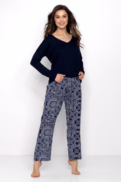 Piżama Damska Model Moon Vibes 189833 Navy - Momenti Per Me — zdjęcie 1