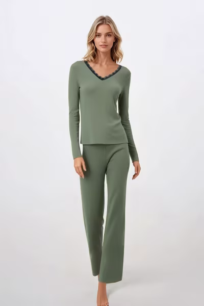 Piżama Damska Model Emerald Dreams 223365 Green - Momenti Per Me — zdjęcie 1