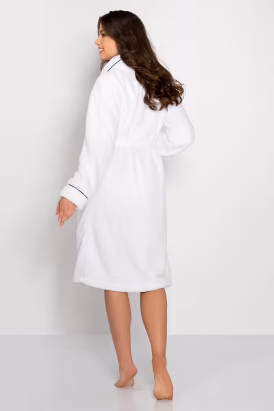 Szlafrok Damski Model Madame Long 223566 White - Momenti Per Me — zdjęcie 2