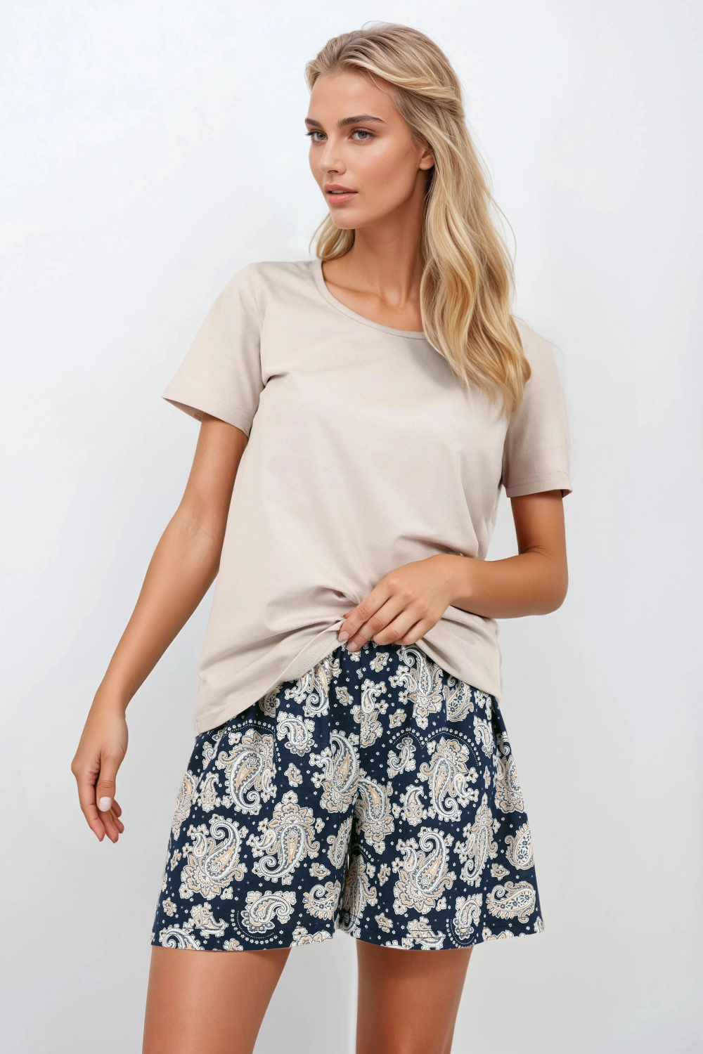 Piżama Damska Model Stardust 223860 Navy - Momenti Per Me