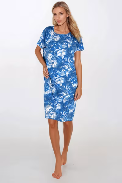 Koszulka nocna Koszula Nocna Model Island Vibes  220593 Blue - Momenti Per Me — zdjęcie 1