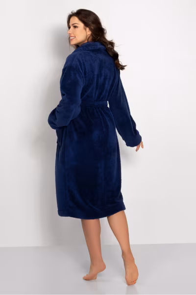Szlafrok Damski Model Josephine Long 223386 Navy - Momenti Per Me — zdjęcie 2