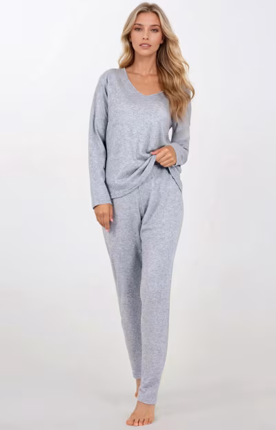Piżama Komplet Model Comfort Zone 213205 Grey - Momenti Per Me — zdjęcie 3