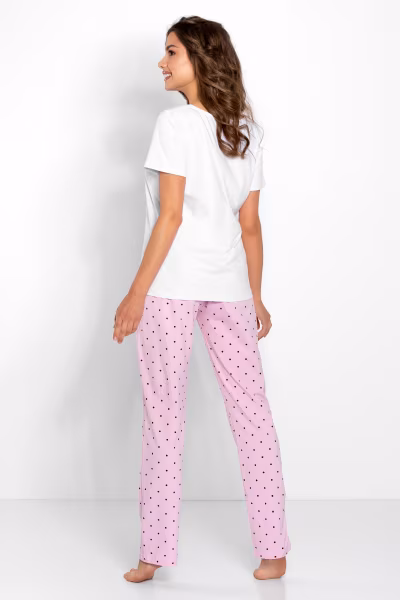 Piżama Damska Model Flawless 170006 White/Pink - Momenti Per Me — zdjęcie 2
