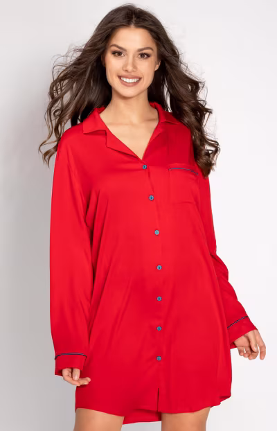 Koszulka nocna Koszula Nocna Model The One 223482 Red - Momenti Per Me — zdjęcie 3