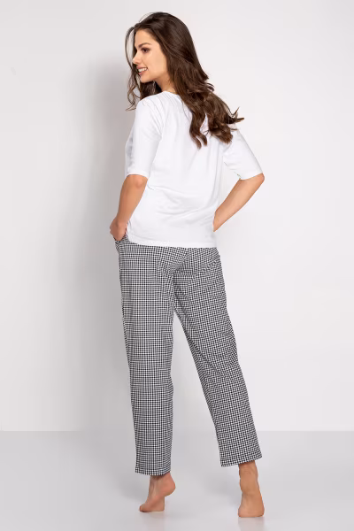 Piżama Damska Model Alexandra 177096 White/Black - Momenti Per Me — zdjęcie 2