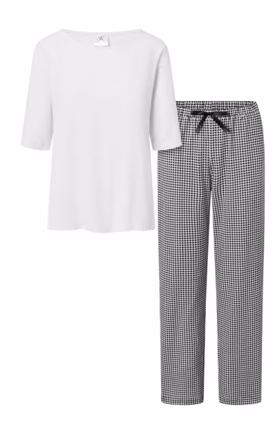 Piżama Damska Model Alexandra 177096 White/Black - Momenti Per Me — zdjęcie 3