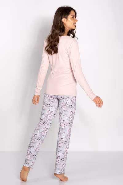 Piżama Damska Model Margarita 223785 Pink/Grey - Momenti Per Me — zdjęcie 2