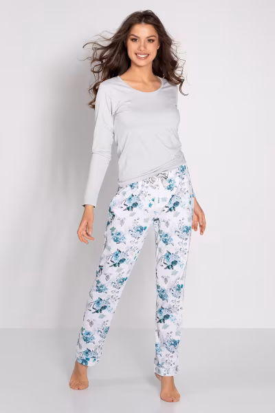 Piżama Damska Model Lovely Day 223362 Aqua - Momenti Per Me — zdjęcie 1