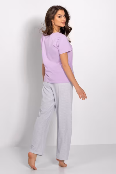Piżama Damska Model Caroline 223854 Lila/Grey - Momenti Per Me — zdjęcie 2