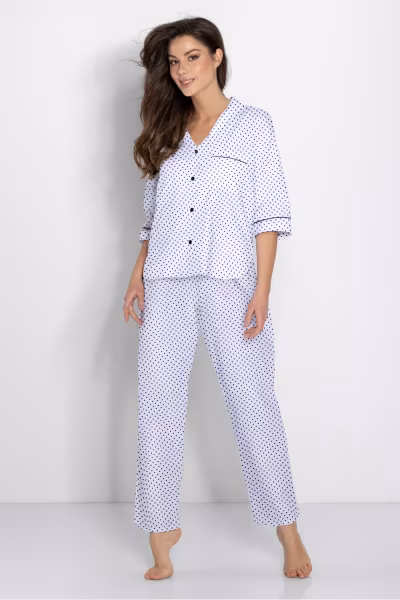 Piżama Damska Model Ms.President 223326 White - Momenti Per Me — zdjęcie 1