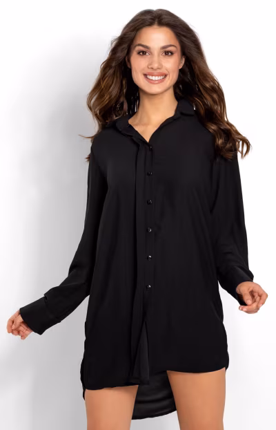 Koszulka nocna Koszula Nocna Model Bella 178898 Black - Momenti Per Me — zdjęcie 3