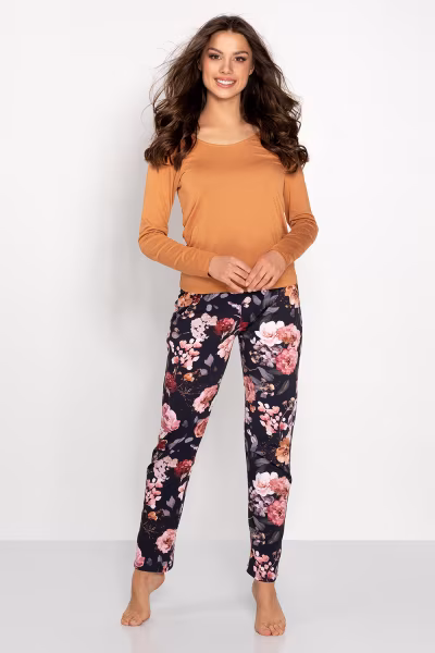 Piżama Damska Model Marie 177105 Carmel/Navy - Momenti Per Me — zdjęcie 1