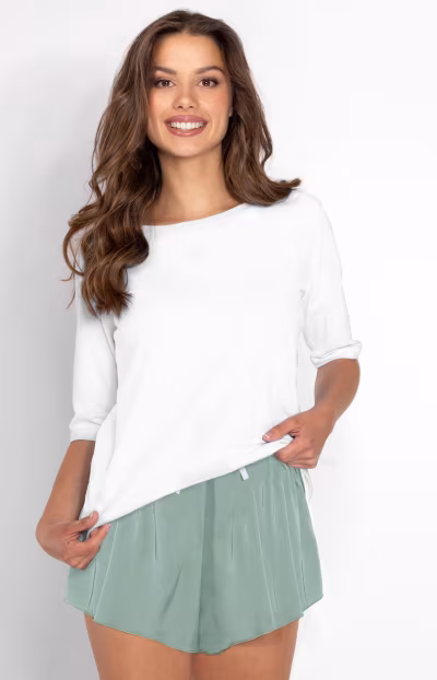Piżama Damska Model Jolie 183913 White/Sage - Momenti Per Me — zdjęcie 3