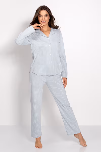Piżama Damska Model Always Classy 177098 Dusty Blue - Momenti Per Me — zdjęcie 1