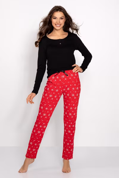 Piżama Damska Model Christmas Time 217701 Red - Momenti Per Me — zdjęcie 1