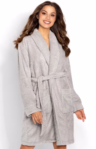 Szlafrok Damski Model Thira 223392 Grey - Momenti Per Me — zdjęcie 3