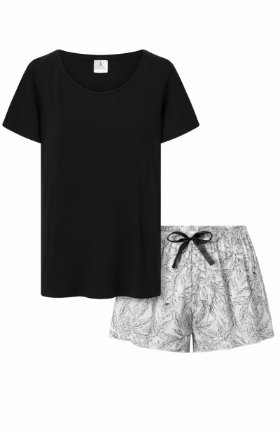 Piżama Damska Model Diune 183912 Black/White - Momenti Per Me — zdjęcie 3