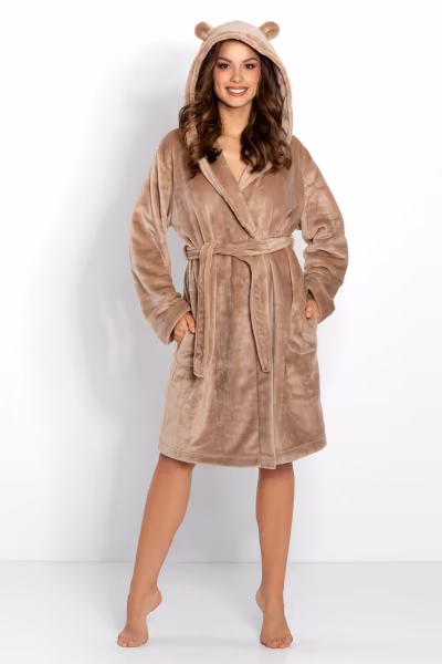Szlafrok Damski Model Teddy 223560 Beige - Momenti Per Me — zdjęcie 1