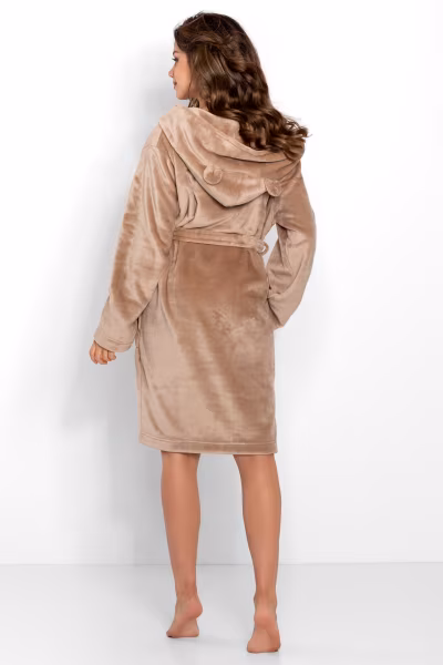 Szlafrok Damski Model Teddy 223560 Beige - Momenti Per Me — zdjęcie 2