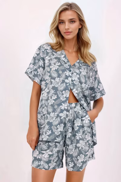 Piżama Damska Model Stylish Embrace 223830 Green - Momenti Per Me — zdjęcie 1