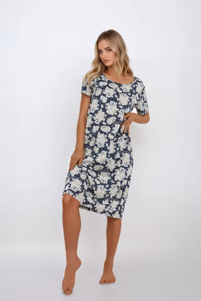 Koszulka nocna Koszula Nocna Model Saphire Nights 213187 Navy - Momenti Per Me — zdjęcie 1