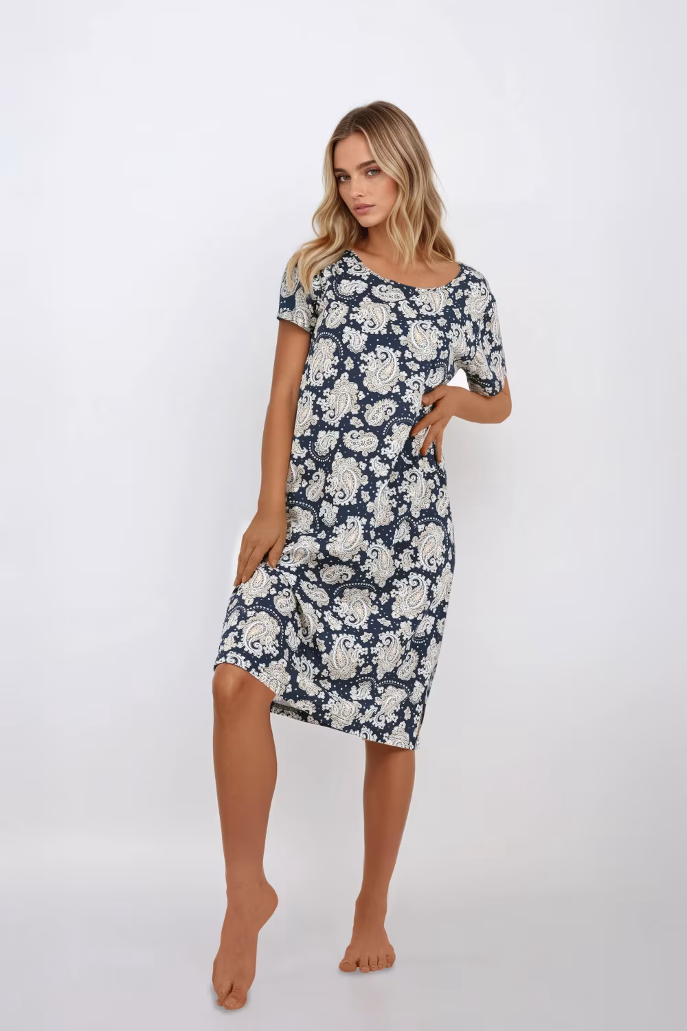 Koszulka nocna Koszula Nocna Model Saphire Nights 213187 Navy - Momenti Per Me