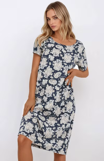 Koszulka nocna Koszula Nocna Model Saphire Nights 213187 Navy - Momenti Per Me — zdjęcie 3