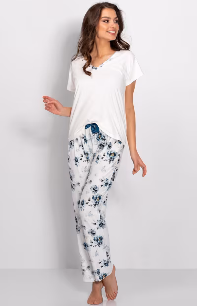 Piżama Damska Model Lucy 170003 White - Momenti Per Me — zdjęcie 3