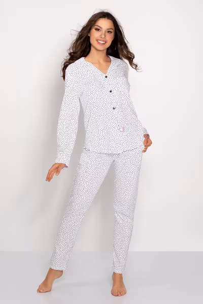 Piżama Damska Model Delicate Style 177099 White - Momenti Per Me — zdjęcie 1