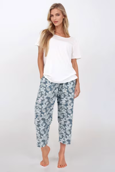 Piżama Damska Model Casual Beauty 217686 Green - Momenti Per Me — zdjęcie 1