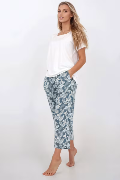 Piżama Damska Model Casual Beauty 217686 Green - Momenti Per Me — zdjęcie 2
